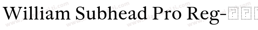 William Subhead Pro Reg字体转换